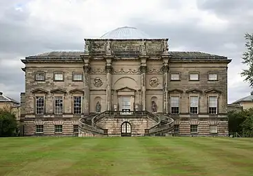 Kedleston Hall (Kedleston, Derbyshire, England) based on the Arch of Constantine in Rome, the 1760s, by Robert Adam