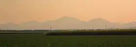 Grassland in Queensland with mountains in background.