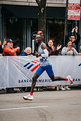 Kelvin Kiptum at the Chicago marathon 2023