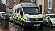 Kent Police vehicles parked outside Tunbridge Wells police station in 2013