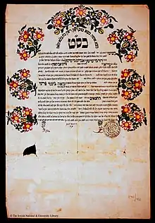 Jewish Ketubah from Egypt, 1873