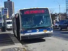 A Springfield Boulevard-bound Q46 entering service in Kew Gardens.