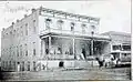 Hotel Snyder, Keytesville. Note the horse-drawn streetcar in the right corner, part of Keytesville's streetcar rail system