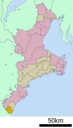 Location of Kihō in Mie Prefecture