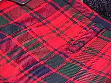 Detail of a Robertson red kilt