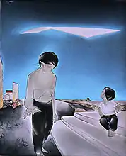 L'adolescent et l'enfant, oil on canvas, 100x81 cm, 1963.