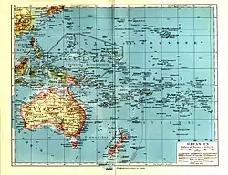 A 1932 German map showing Ganges Island east of the Bonin Islands