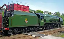 46233 Duchess of Sutherland parked up opposite the water tank and crane while working a southbound railtour.