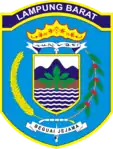 Former emblem of West Lampung Regency, with the creation of Pesisir Barat Regency from the west coastal parts of its territory, this logo was deemed not reflecting the current reality and replaced in 2015. Buka di Goo