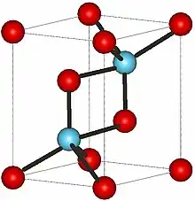 Unit cell, ball and stick model of actinium(III) oxide