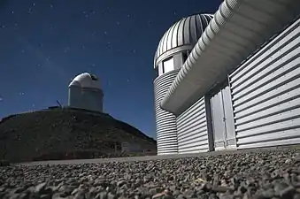 Euler Telescope and the ESO 3.6 m Telescope (background).