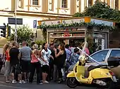 Customers at La Sora Maria - La Grattachecca on Via Trionfale, Rome, Italy