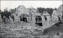 La Verte-Feuille Farm after its capture by the 2nd Infantry Division (United States) on the morning of 18 July 1918.  At about the same time supporting tanks circled around the farm, elements of the 5th Marines charged out of the Foret de Retz to capture the farm.