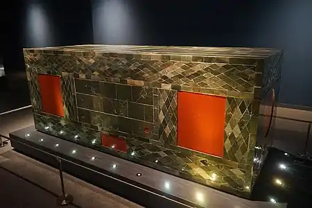 Liu Wu's lacquered wood coffin inlaid with jade