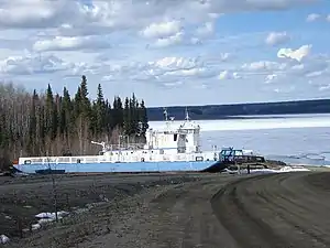 Lafferty ferry dry docked for winter