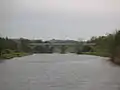 The river Irvine and the view of the viaduct from near Laigh Milton Mill.