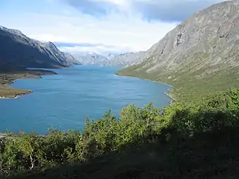 Lake Gjende as seen from Gjendesheim.