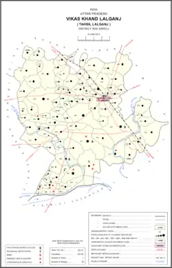 Map showing Pratappur (#805) in Lalganj CD block