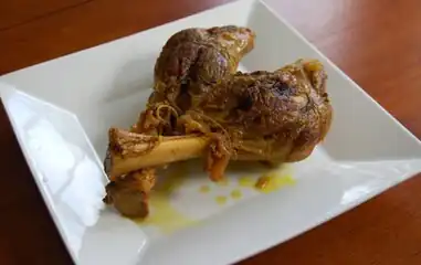 Lamb shanks of a young lamb