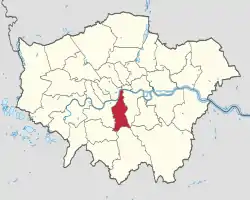 Lambeth shown within Greater London