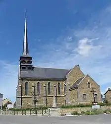 The parish church of Saint-Martin and Saint-Pierre, in Langan