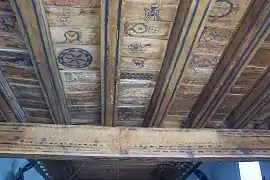 Ceiling of the entrance,  painted with 18th and 19th century designs.