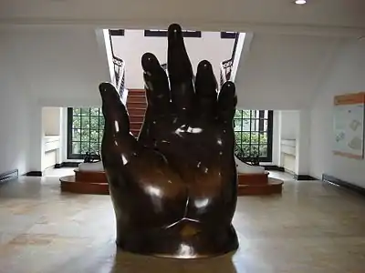 This Botero sculpture greets patrons as they come in the front door.