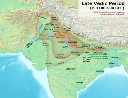 Vanga and Pundra in the Late Vedic period