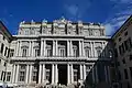 The neoclassical facade on Piazza Umberto I