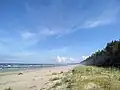 Beach 'Slow mile' between Ragaciems and Klapkalnciems. In the distance is visible Ragaciems cape.