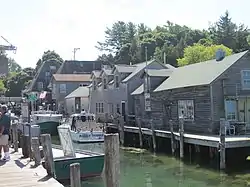 Buildings along the Leland River