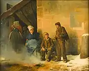 Peasants by a fire, 1824, private collection.