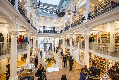 Interior of the Cărturești Carusel Bookstore.