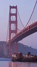 Lime Point Light with Golden Gate Bridge in the background