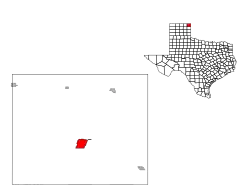 Location within Lipscomb County and Texas