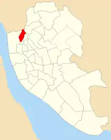 Map of the 1953 boundaries of Melrose ward