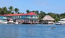 Boat landing at Livingston, Guatemala.