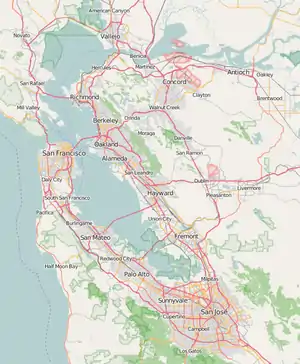 Map showing the location of Don Edwards San Francisco Bay National Wildlife Refuge