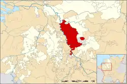 Map of the Lower Rhenish–Westphalian Circle around 1560, Duchy of Berg highlighted in red