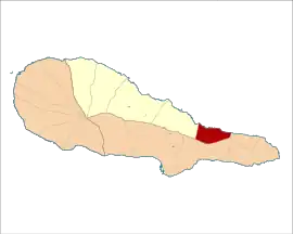 Location of Santo Amaro within the municipality of São Roque do Pico, Pico Island