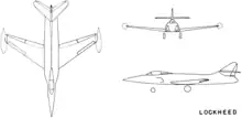 3-view line drawing of the Lockheed XF-90