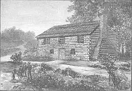 A drawing of the Log College