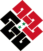 A 74 knot combined with the Syrian flag is used as a logo by the National Coordination Committee for Democratic Change.