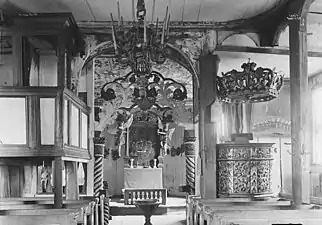 Church interior, photo by Axel Lindahl, 1880-1890