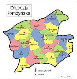 The map of diocese