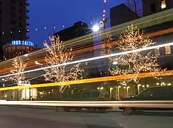 A long exposure of Main Street, from east of Akard