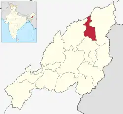 Longleng District's location in Nagaland