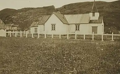 Exterior view of the church that burned down in 1944