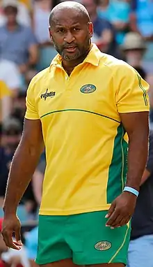 Lote Tuqiri in yellow-and-green kit