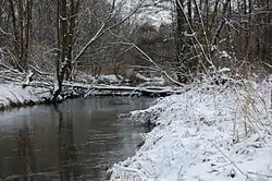 the Lubienka river in the village of Potok